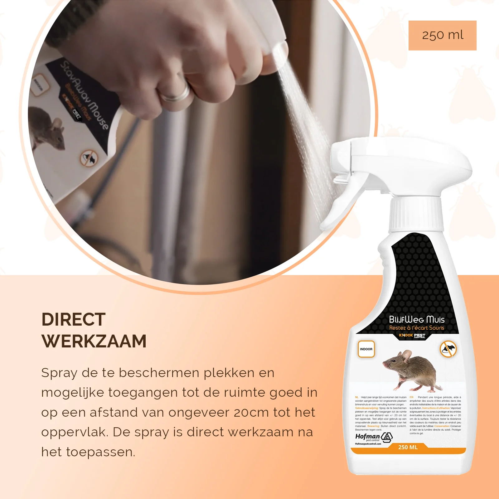 Spray repelent pentru șoareci, pentru interior, 250 ml – Knock Pest BlijfWeg Muis - imagine 5