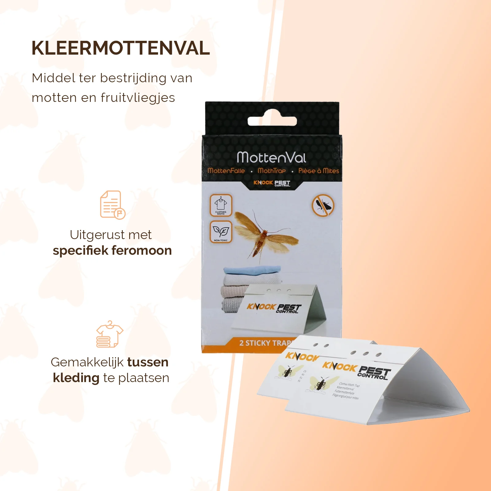 Capcană cu feromoni pentru molii de haine, 2 capcane adezive – Knock Pest Delta - imagine 4