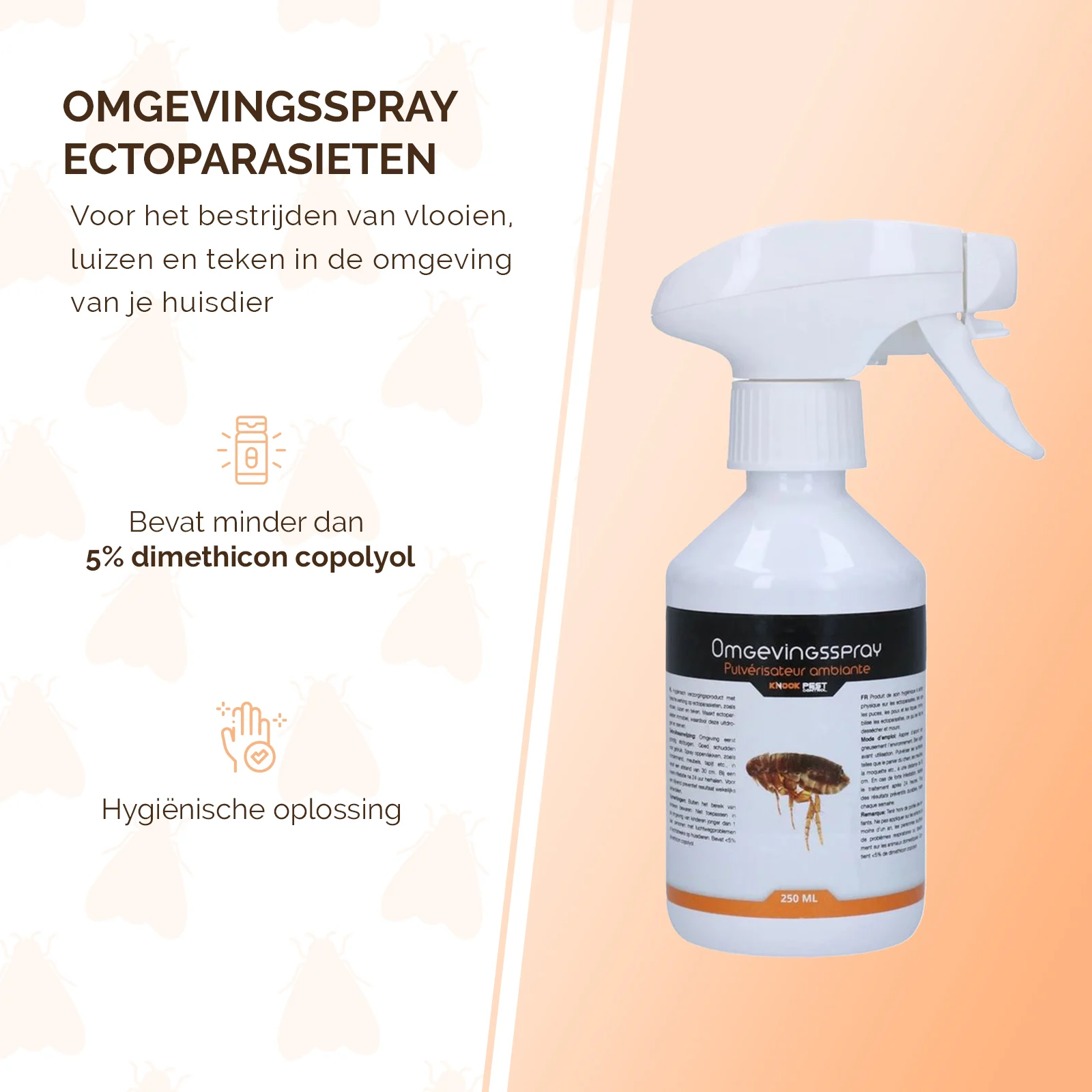 Spray pentru mediul înconjurător împotriva puricilor, păduchilor și căpușelor, 250 ml – Knock Pest Omgevingsspray - imagine 2