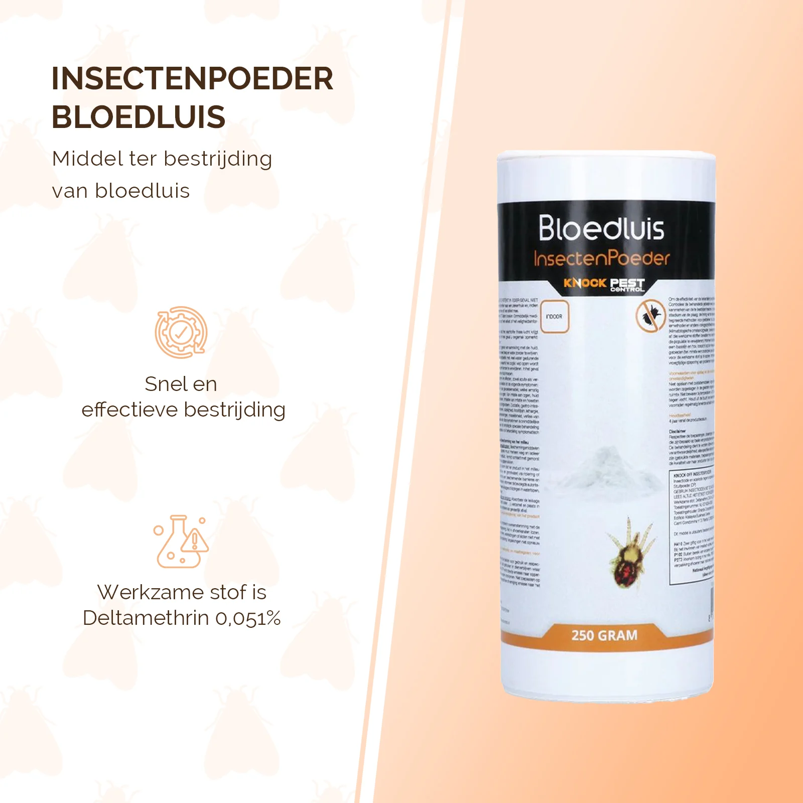 Pulbere insecticidă împotriva acarienilor roșii în cotețele de găini, 250 g – Knock Pest - imagine 2