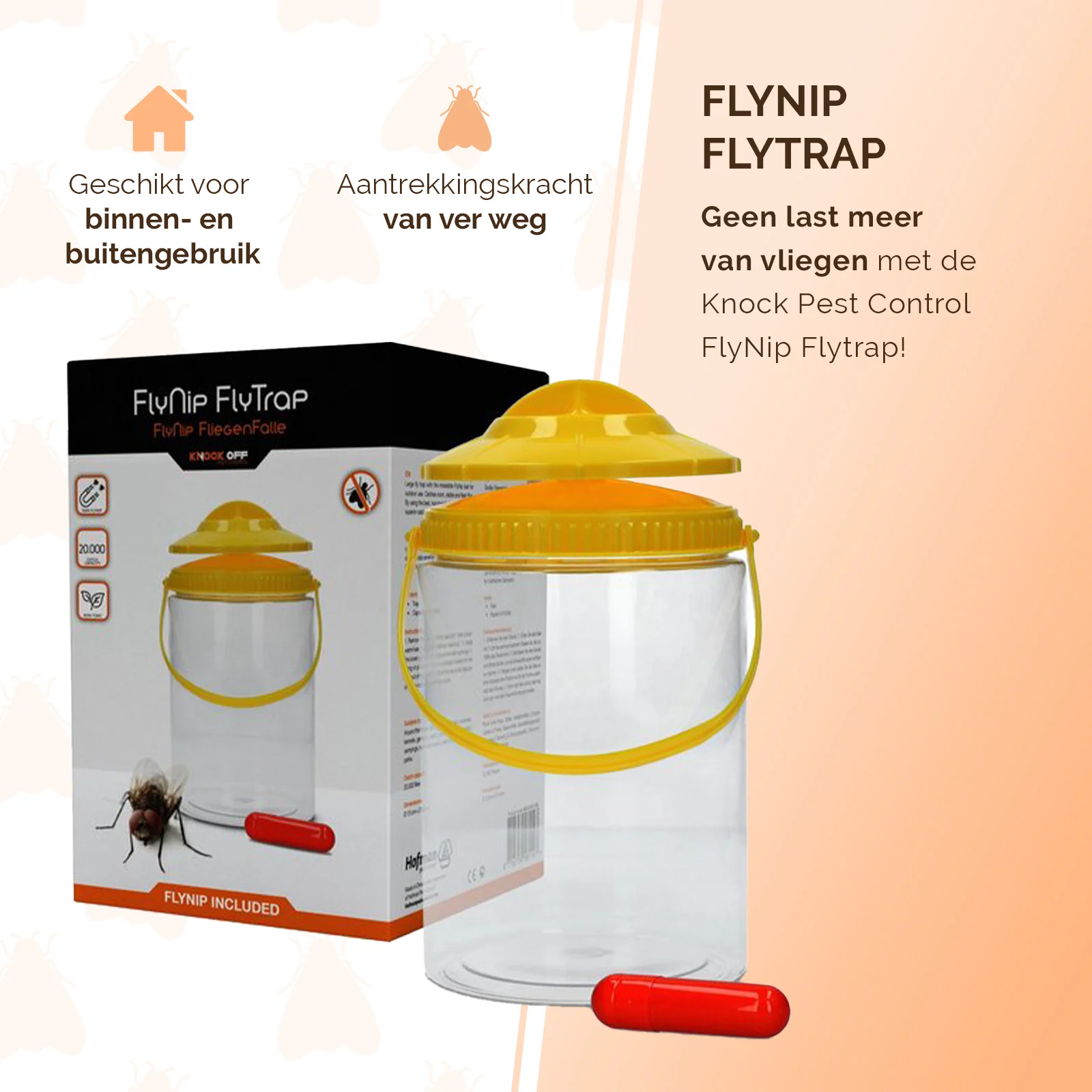 Capcană pentru muște cu atractant pentru exterior, 2 l – Knock Pest FlyNip - imagine 2