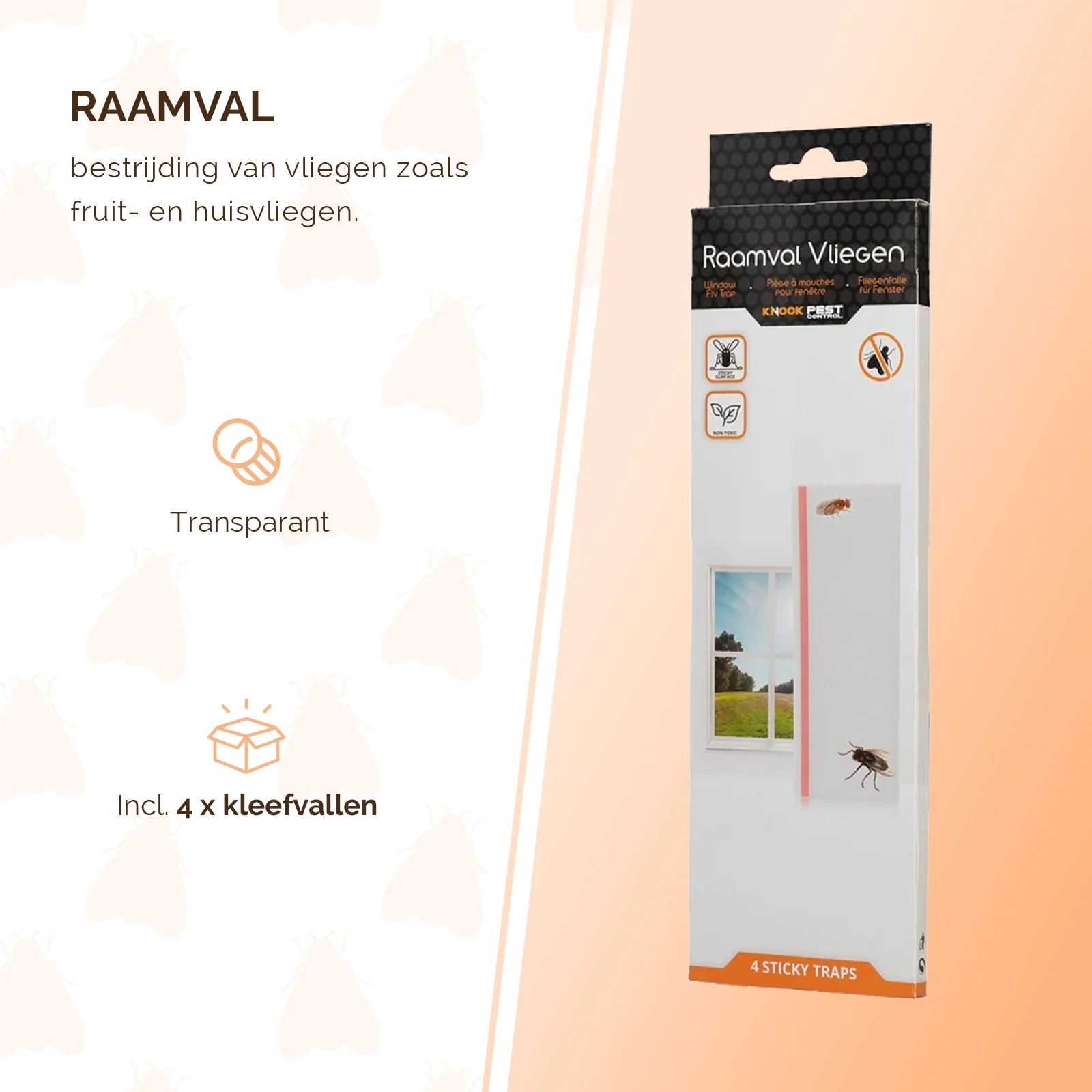Capcane pentru muște pentru fereastră, transparente, 4 bucăți – Knock Pest - imagine 2