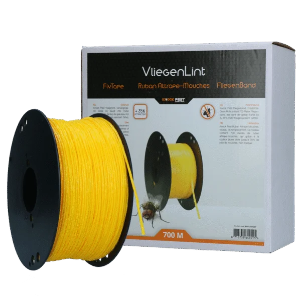 Rolă de rezervă cu bandă pentru muște, galbenă, 700 m – Knock Pest