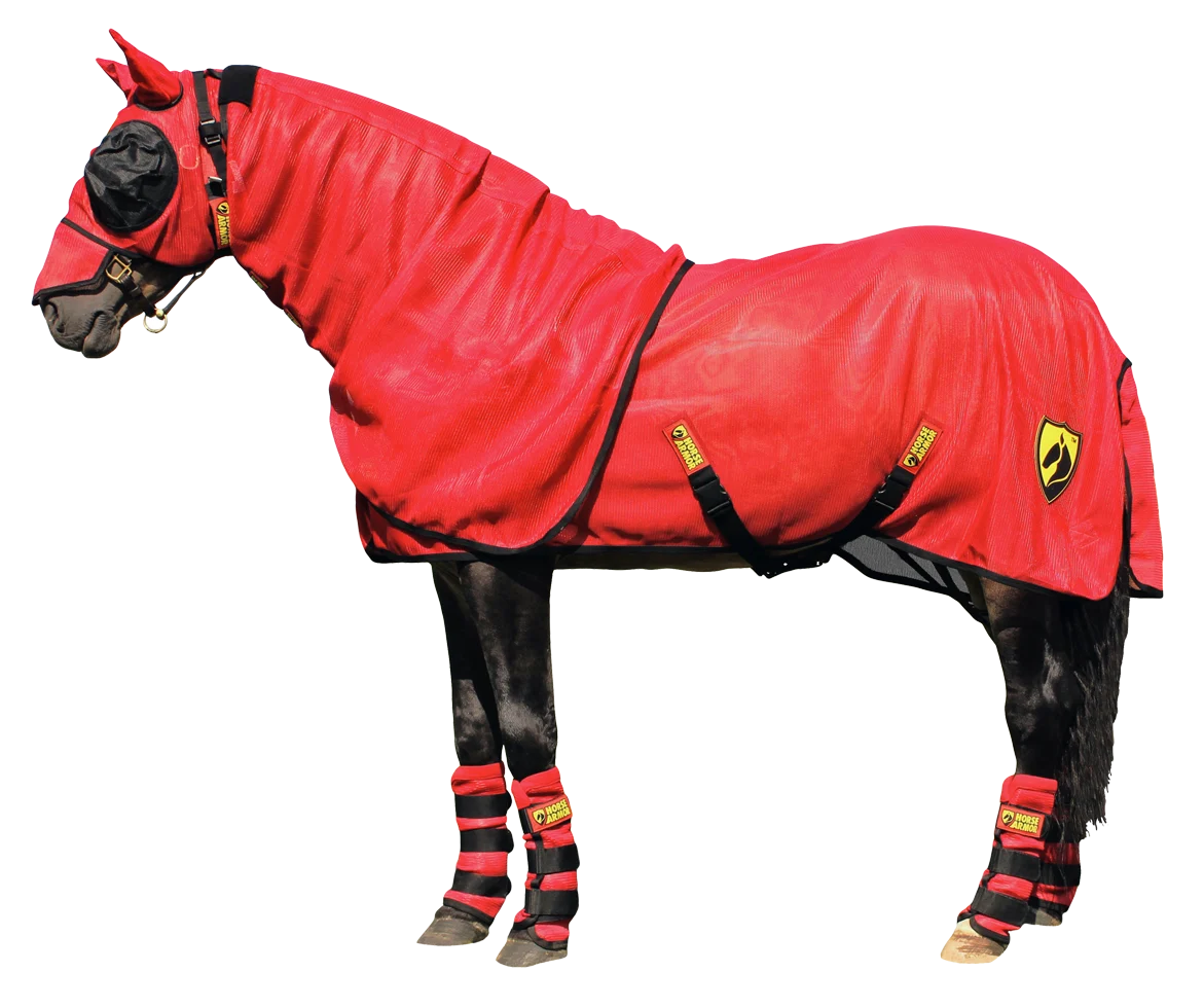 Pătură antiinsecte cu protecție pentru gât și Insect Shield®, 183 cm – Horse Armor Knockdown - imagine 2