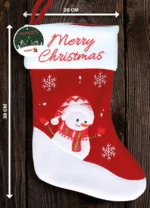 Ciorap de Crăciun pentru animale de companie, cu buclă de agățare, 20 x 38 cm – Hofman Animal Care Christmas Stocking Snowman - imagine 2