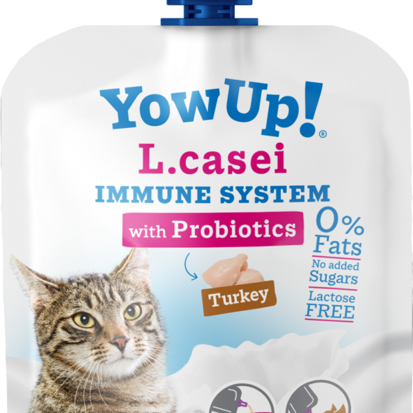 Iaurt pentru pisici cu probiotice și curcan, fără lactoză, 85 g – YowUp! L. Casei Immune System Turkey