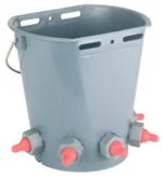 Găleată cu tetine Lambar, plată pe două laturi, cu 5 orificii pentru tetine, fără tetine, gri, 8 l - imagine 2