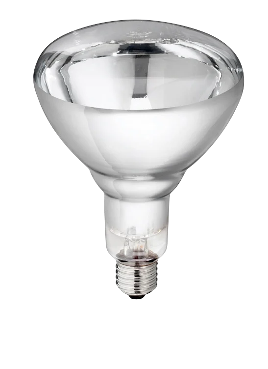 Bec de încălzire din sticlă dură pentru animale tinere, 250 W, alb - imagine 1