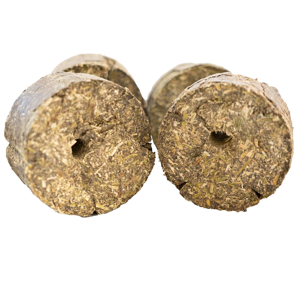 Bloc de reumplere din lucernă, cu orificiu pentru jucărie pentru cai, 3 kg – LAX Tierfutter bloc de lucernă cu orificiu - imagine 2