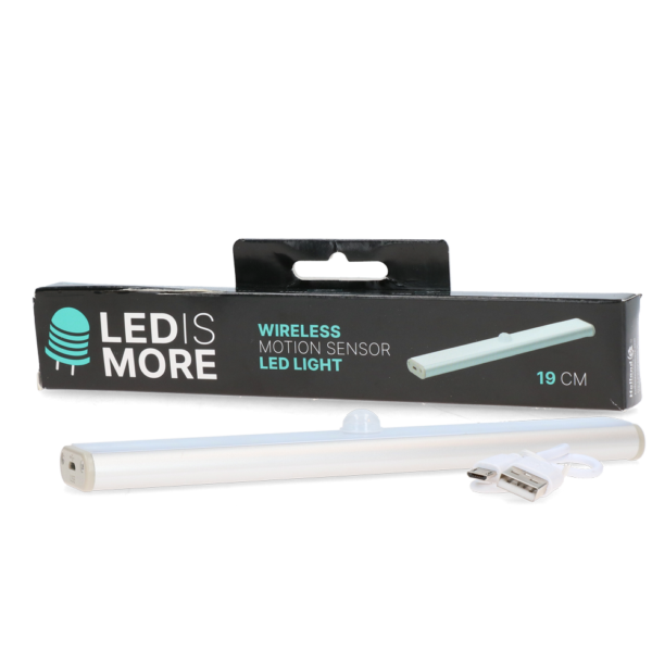 Lampă LED cu senzor de mișcare, reîncărcabilă prin USB, 19 cm – Led is more