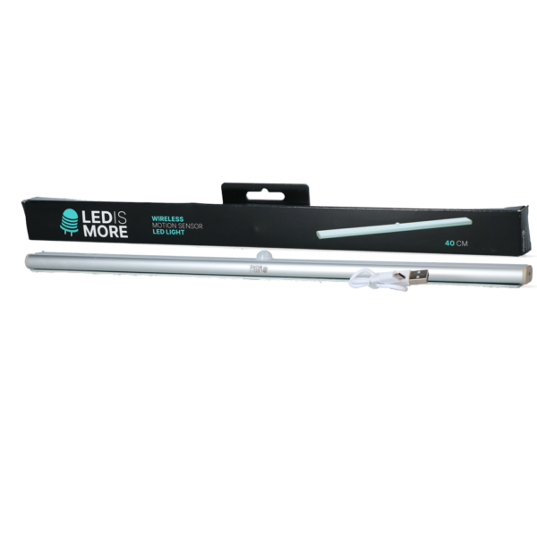 Lampă LED cu senzor de mișcare, reîncărcabilă prin USB, 40 cm – Led is more