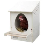 Cuibar din lemn pentru găini, cu stinghie rabatabilă, dimensiuni interioare 30 x 29 cm – Kerbl - imagine 2