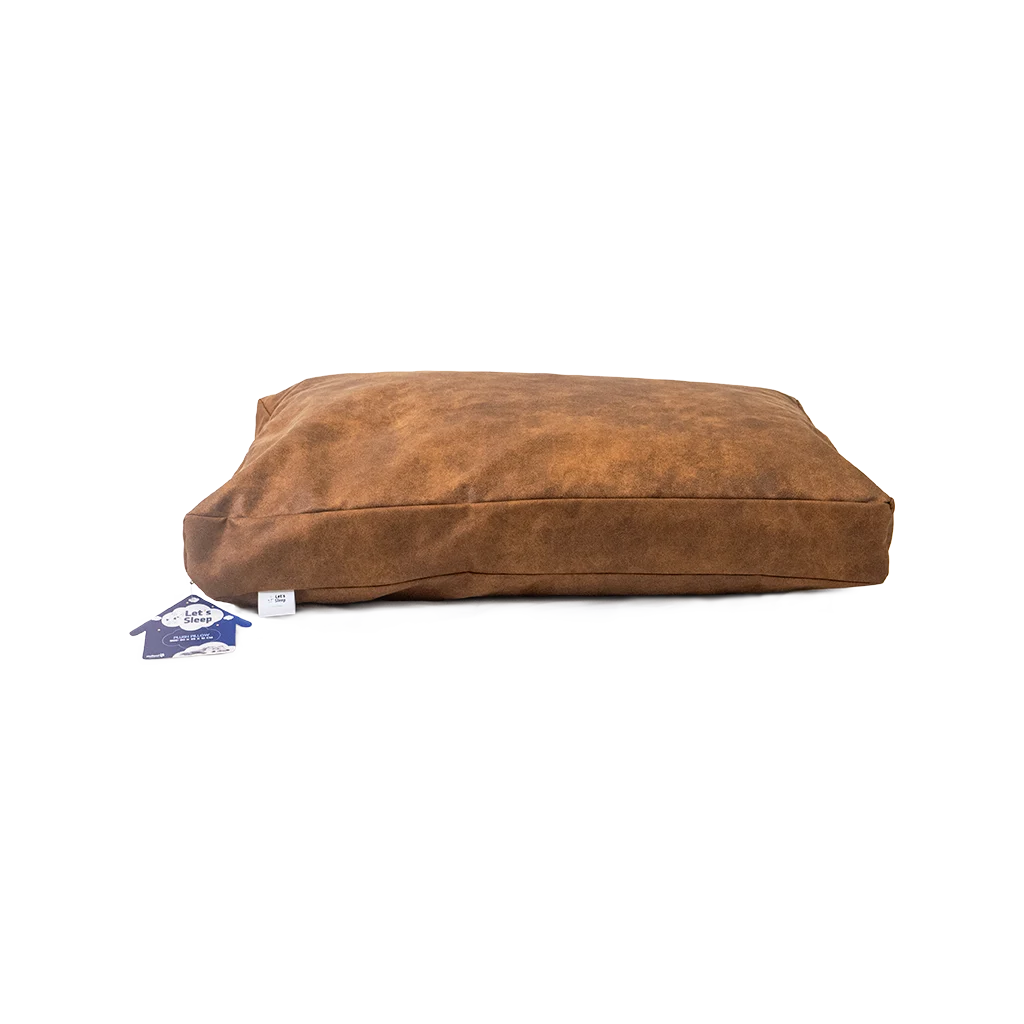 Pernă pentru câini cu fulgi de spumă XL Cognac, 125 x 90 x 10 cm – Let's Sleep Plush Pillow - imagine 1