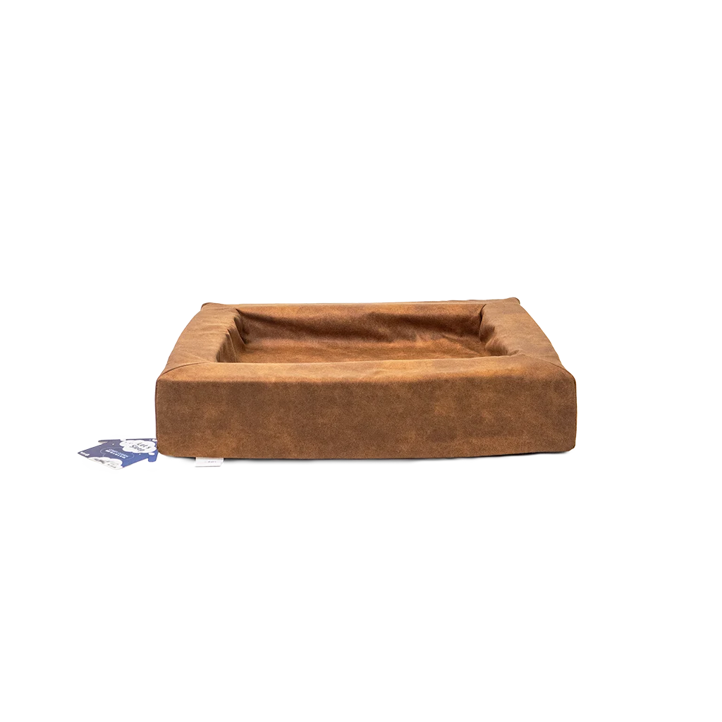 Pernă pentru câini cu margine înălțată, cognac, 60 x 50 x 12 cm – Let's Sleep Comfy Cushion M - imagine 1