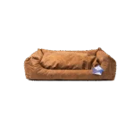 Pat pentru câini cu pernă detașabilă L, cognac – Let's Sleep Sweet Dreams