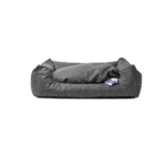 Pat pentru câini cu pernă detașabilă L, antracit – Let's Sleep Sweet Dreams