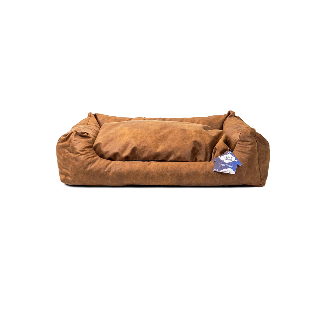 LETS0531B.png Pat pentru câini cu pernă detașabilă XL cognac – Let's Sleep Sweet Dreams - imagine 1