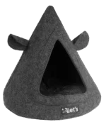 Cort pentru pisici din pâslă, cu pernă, 50 x 45 cm, antracit – Let's Sleep Pet Cave TeePee