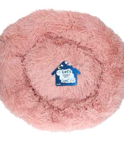 Pat pentru câini în formă de gogoașă, roz, L, ø 60 cm – Let's Sleep Donut