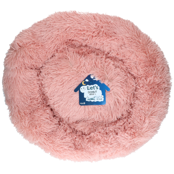 Pat pentru câini în formă de gogoașă, roz, L, ø 60 cm – Let's Sleep Donut