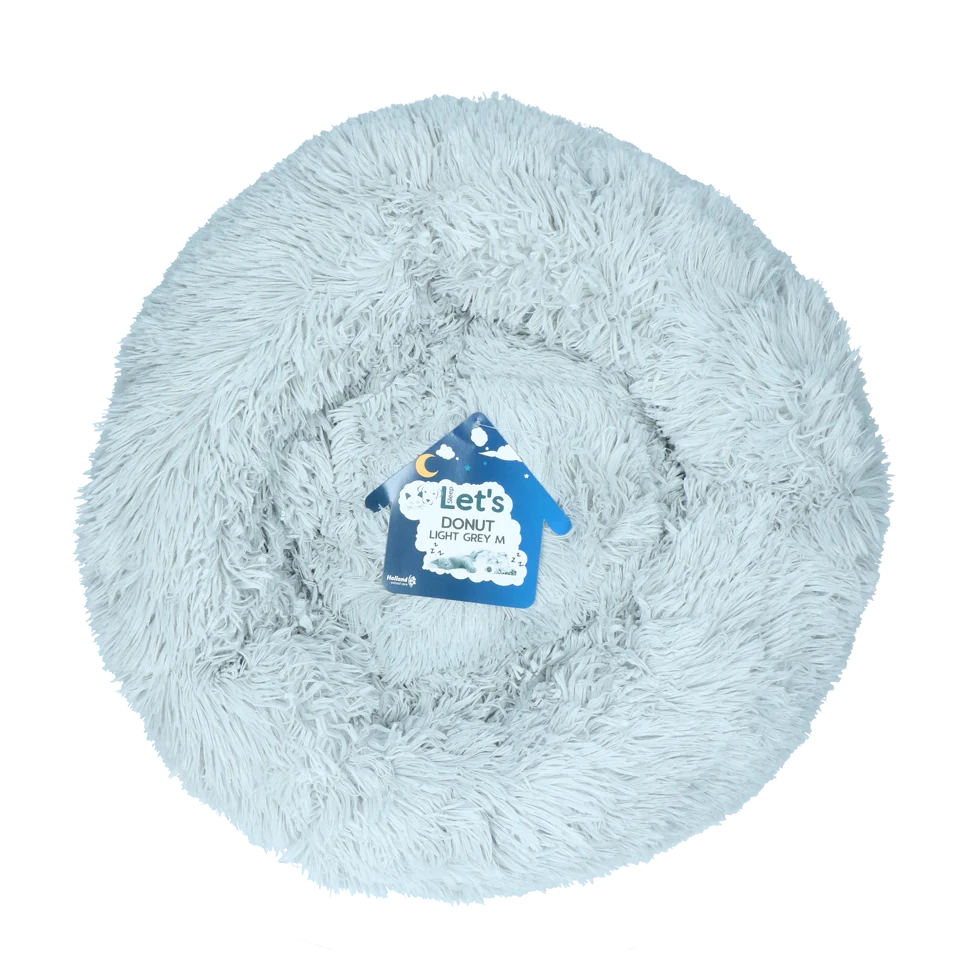 Culcuș pentru câini tip gogoașă, gri deschis M, ø 50 cm – Let's Sleep Donut - imagine 1