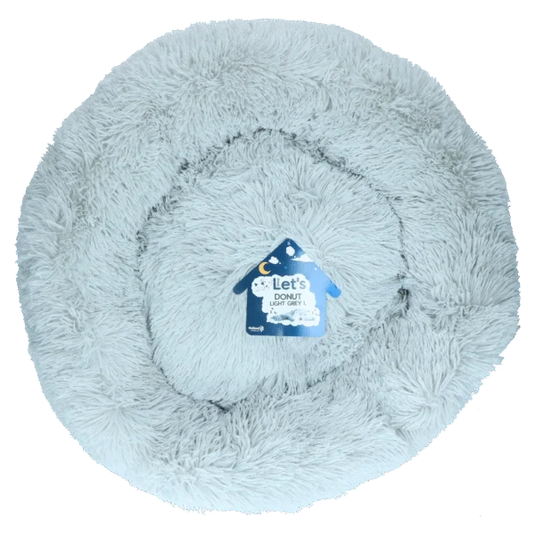 Culcuș pentru câini tip gogoașă, gri deschis L, ø 60 cm – Let's Sleep Donut