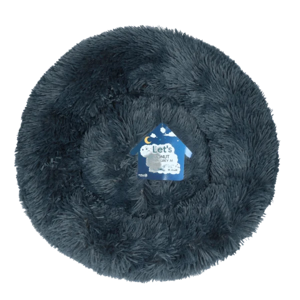 Pat pentru câini în formă de gogoașă, gri închis M, ø 50 cm – Let's Sleep Donut