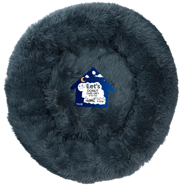 Pat rotund pentru câini, gri închis XXL, ø 100 cm – Let's Sleep Donut