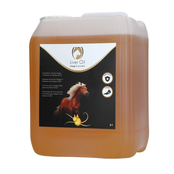 Ulei de ficat de cod cu Omega 3 și vitaminele A și D, 5 l – Excellent Horse Liver Oil