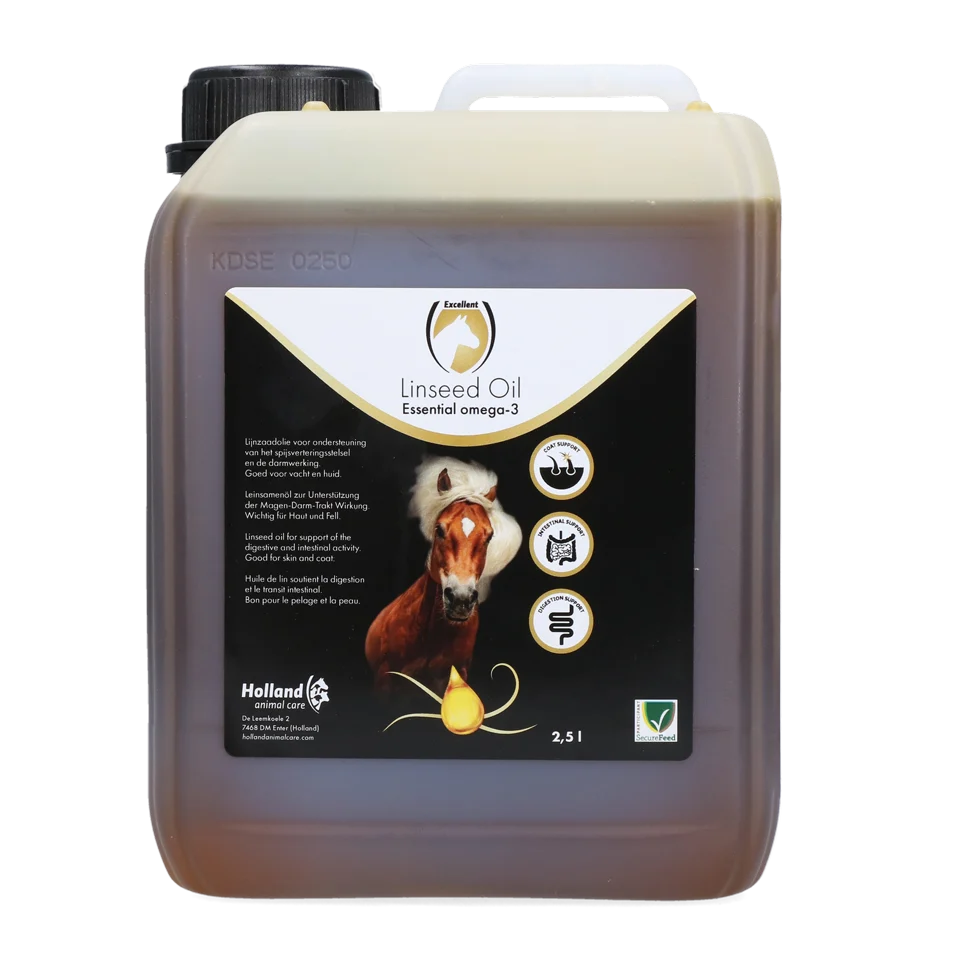 Ulei de in pentru cai, presat la rece, 2,5 l – Excellent Horse Linseed Oil - imagine 1
