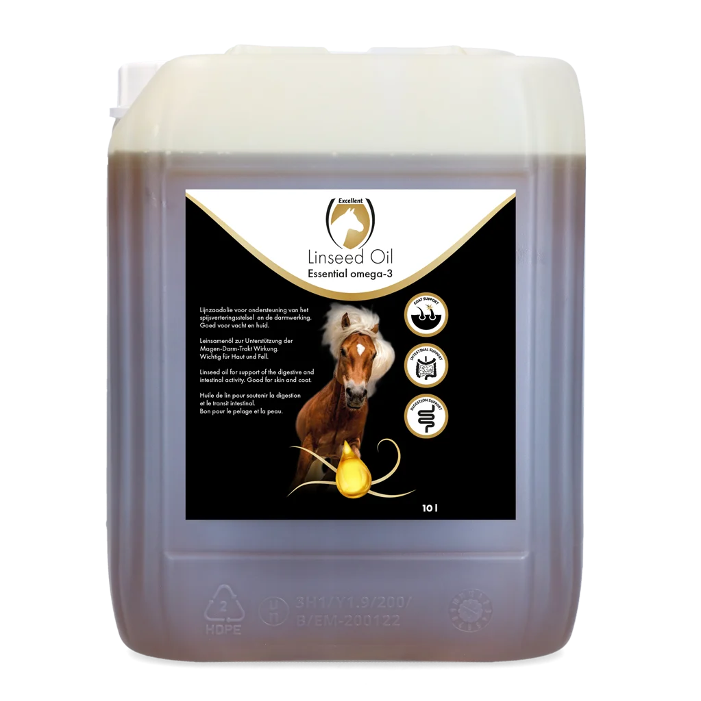 Ulei de in pentru cai, presat la rece, 10 l – Excellent Horse Linseed Oil - imagine 1