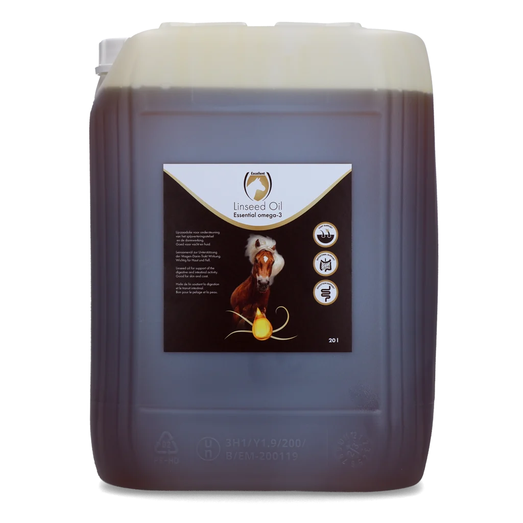 Ulei de in pentru cai, presat la rece, 20 l – Excellent Horse Linseed Oil - imagine 1