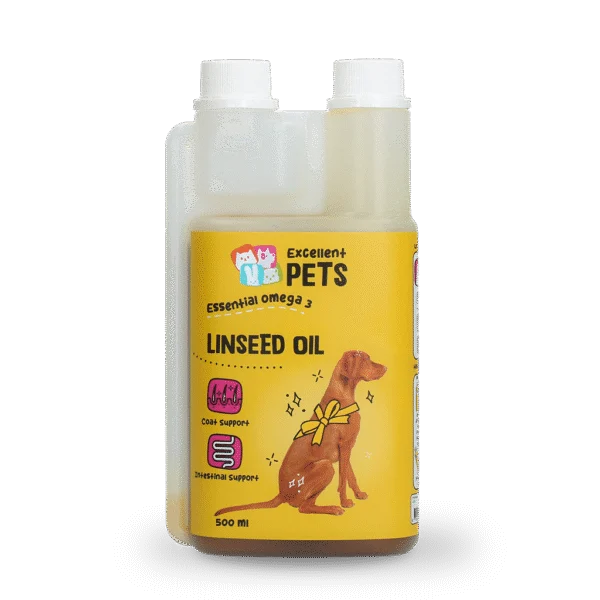 Ulei de in pentru câini cu omega 3, presat la rece, 500 ml – Excellent Pets Linseed Oil