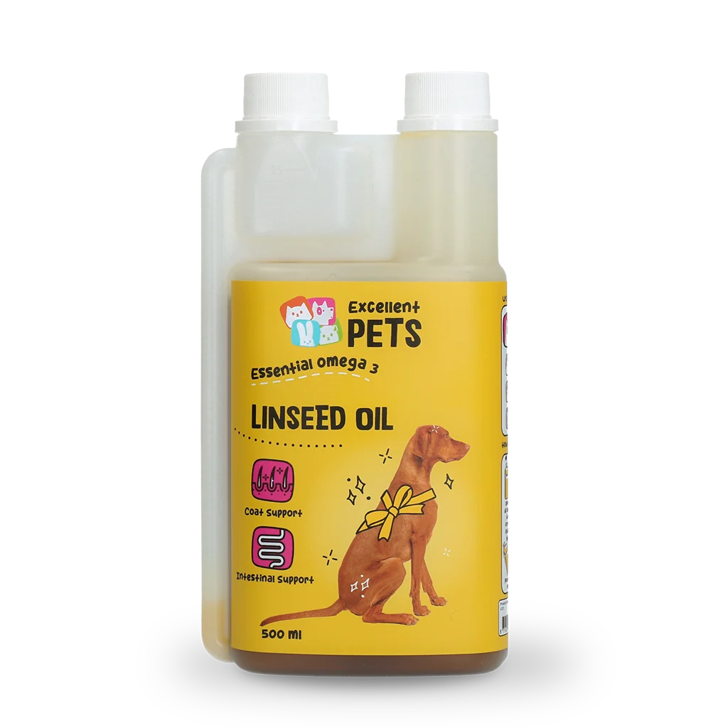 Ulei de in pentru câini cu omega 3, presat la rece, 500 ml – Excellent Pets Linseed Oil - imagine 1