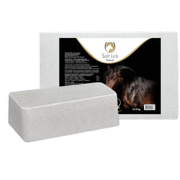 Piatră de lins din sare gemă pentru cai, 3 x 2 kg – Excellent Horse Salt Lick Naturel