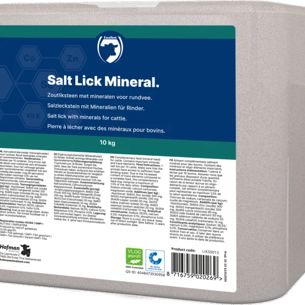 Piatră de lins din sare gemă pentru bovine, 10 kg – Excellent Mineral Rund
