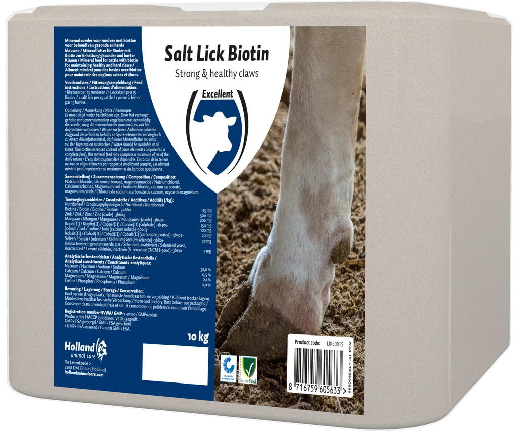 Piatră de lins cu biotină pentru bovine, 10 kg – Excellent Biotin - imagine 1
