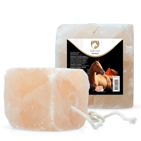 Bloc de sare din Himalaya pentru cai, cu frânghie, 2 tot 3 kg – Excellent Horse Salt Lick Himalaya