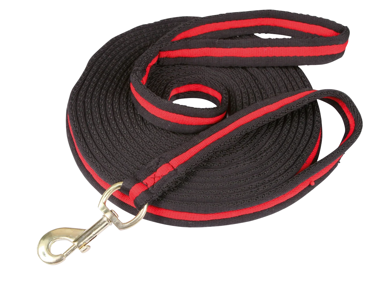 Lonjă cu mâner moale și carabină rotativă, 8 m, neagră și roșie - imagine 3