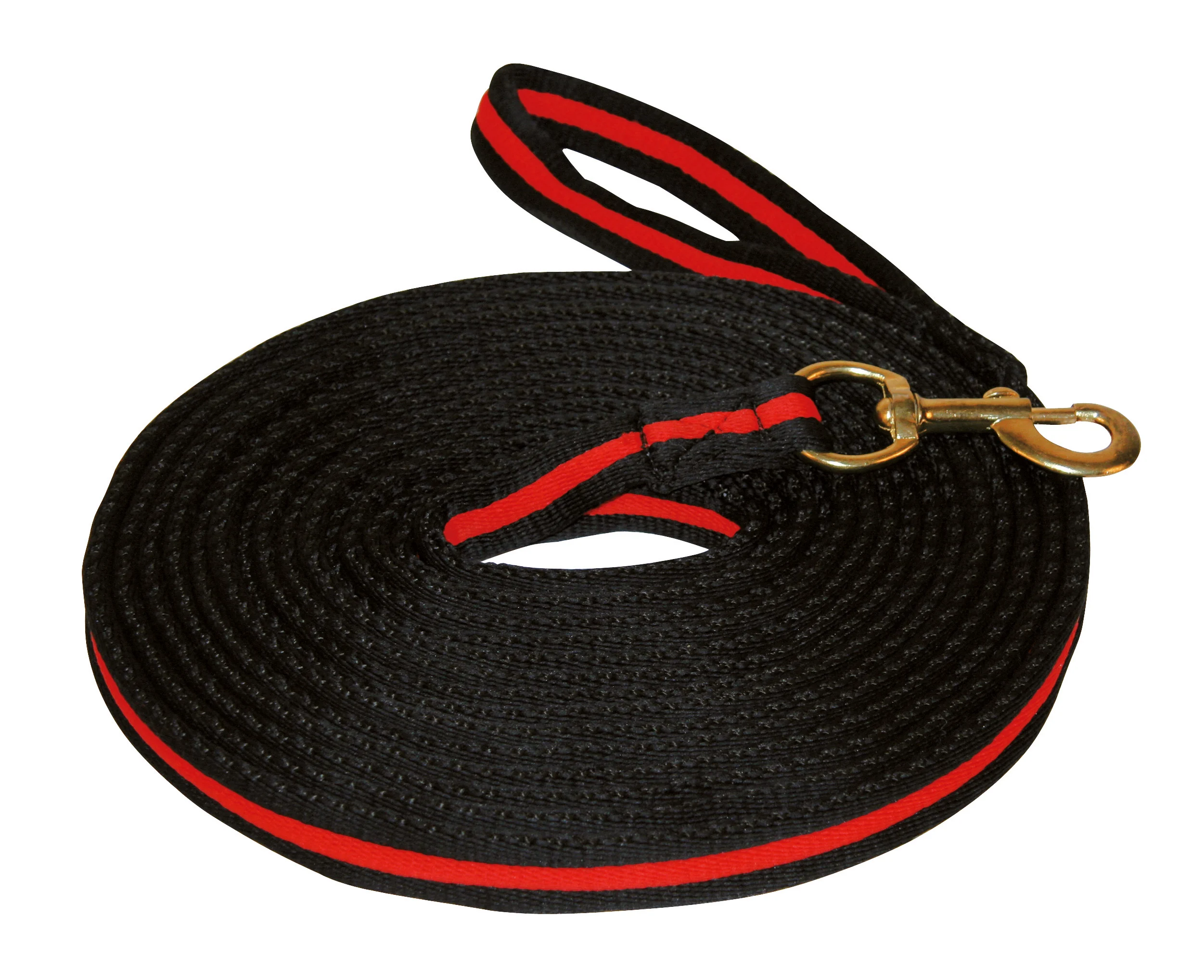 LONG00021.jpg Lonjă cu mâner moale și carabină rotativă, 8 m, neagră și roșie - imagine 1