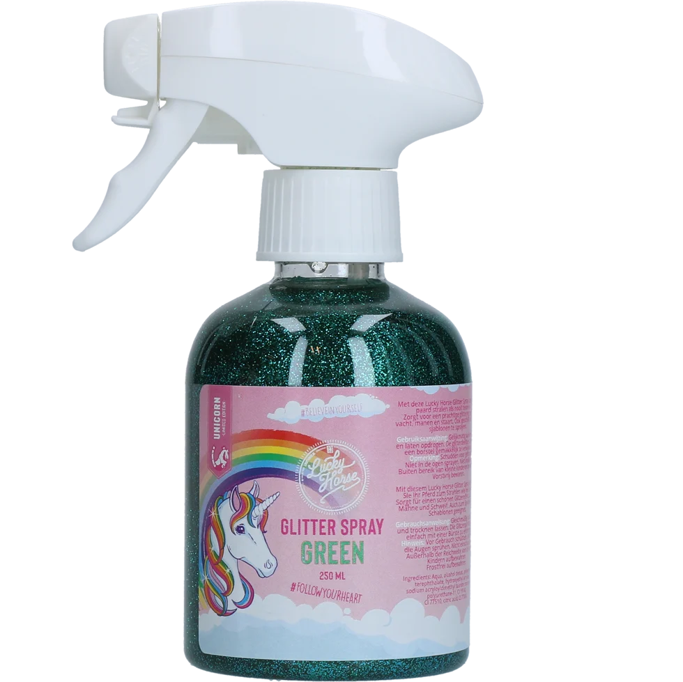 Spray cu sclipici pentru cai, verde, 250 ml – Lucky Horse Unicorn spray cu sclipici - imagine 1
