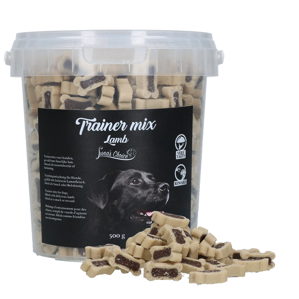 Recompense pentru dresaj cu miel, 500 g în găletușă resigilabilă – Luna's Choice Trainer Mix Lam - imagine 1