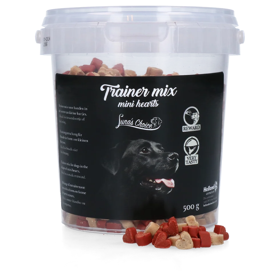 Recompense pentru dresaj cu carne și somon, inimioare mici, 500 g – Luna's Choice Trainer Mix Hartjes (klein) - imagine 1