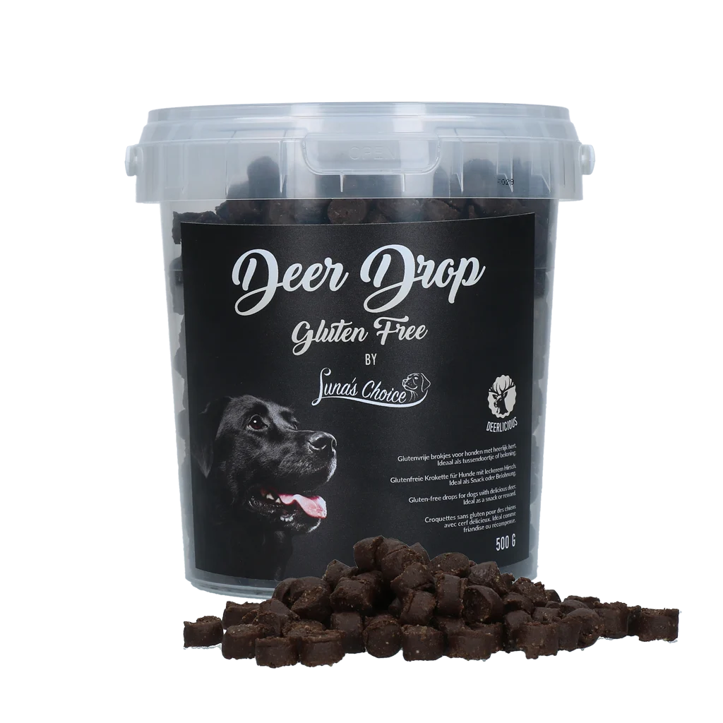 Recompense pentru dresaj cu carne de cerb, fără gluten, 500 g – Luna's Choice Trainer Mix Deer Drop (fără gluten) - imagine 1