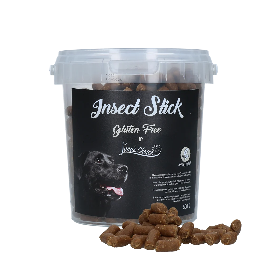 Recompense pentru dresaj cu proteine din insecte, fără gluten, 500 g – Luna's Choice Trainer Mix Insect Stick Hypoallergeen (glutenvrij) - imagine 1