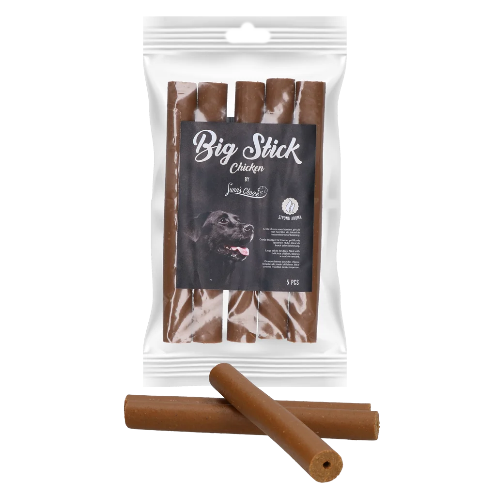 Gustare pentru câini, batoane moi cu pui, 5 bucăți – Luna's Choice Big Stick - imagine 1