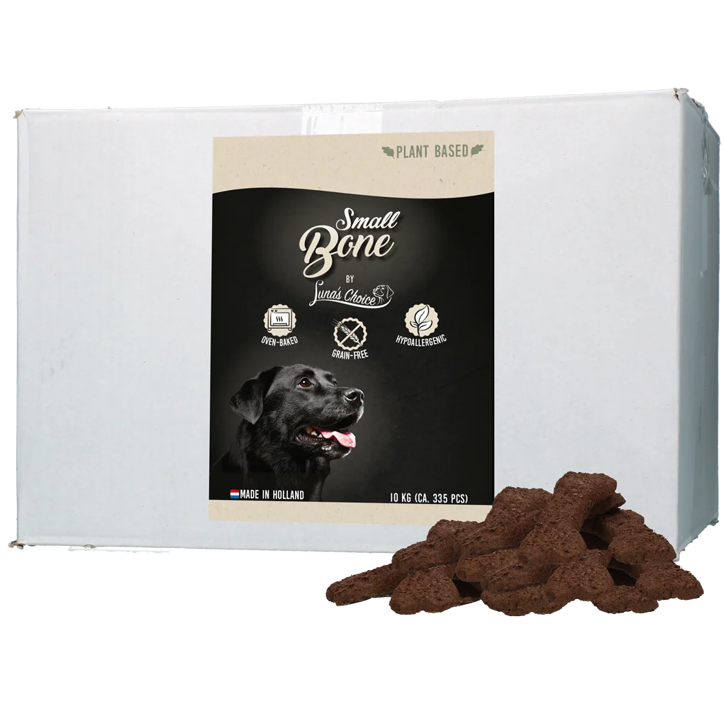 Biscuiți pentru câini, pe bază de plante și fără cereale, 10 kg – Luna's Choice Plant Based Snack ambalaj economic Bone Small - imagine 1