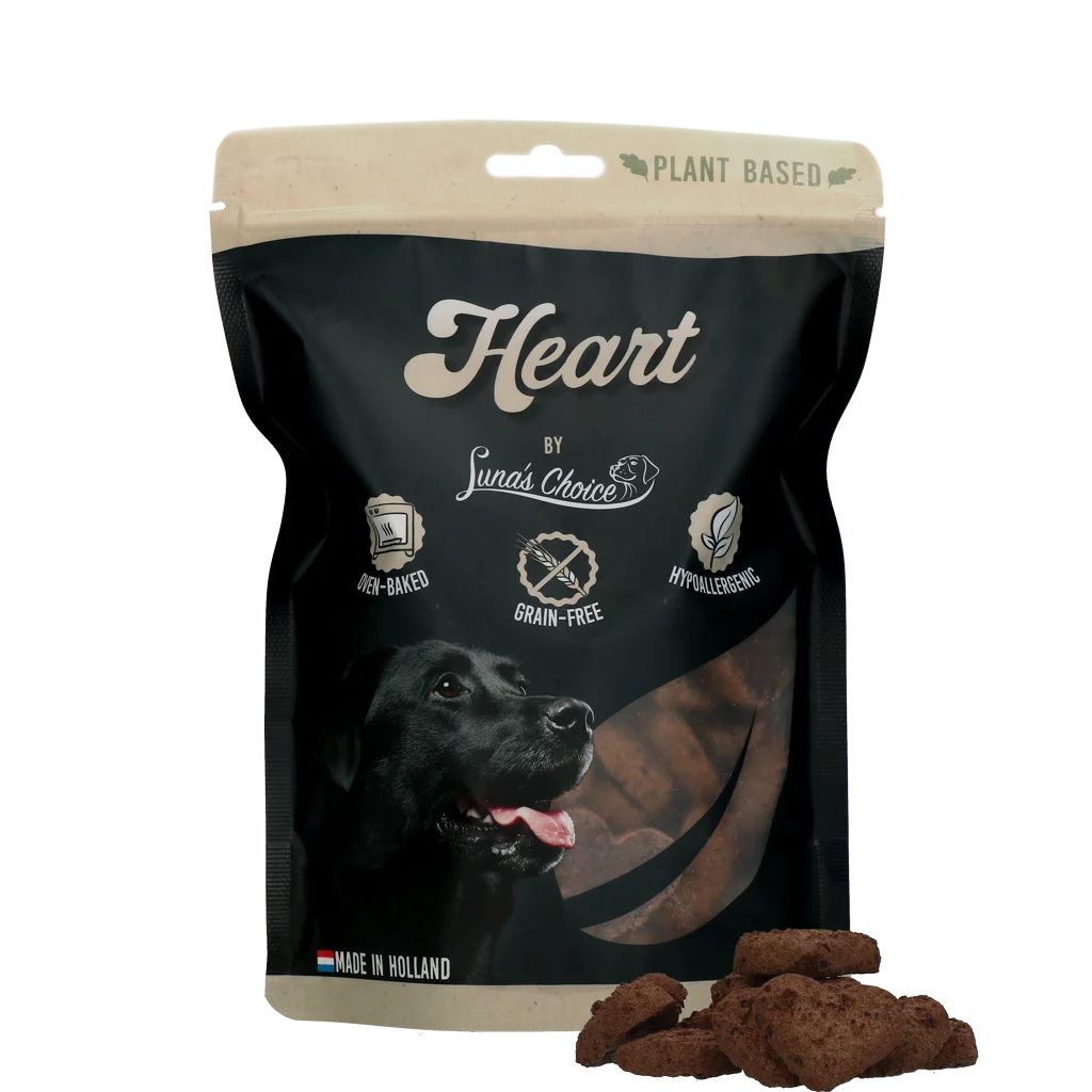 Biscuiți vegetali fără cereale pentru câini, în formă de inimioare, 48 de bucăți, 360 g – Luna's Choice Plant Based Heart - imagine 1