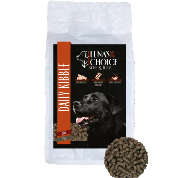 Hrană presată pentru câini cu vită și orez, 4 kg – Luna's Choice Adult Vită/Orez