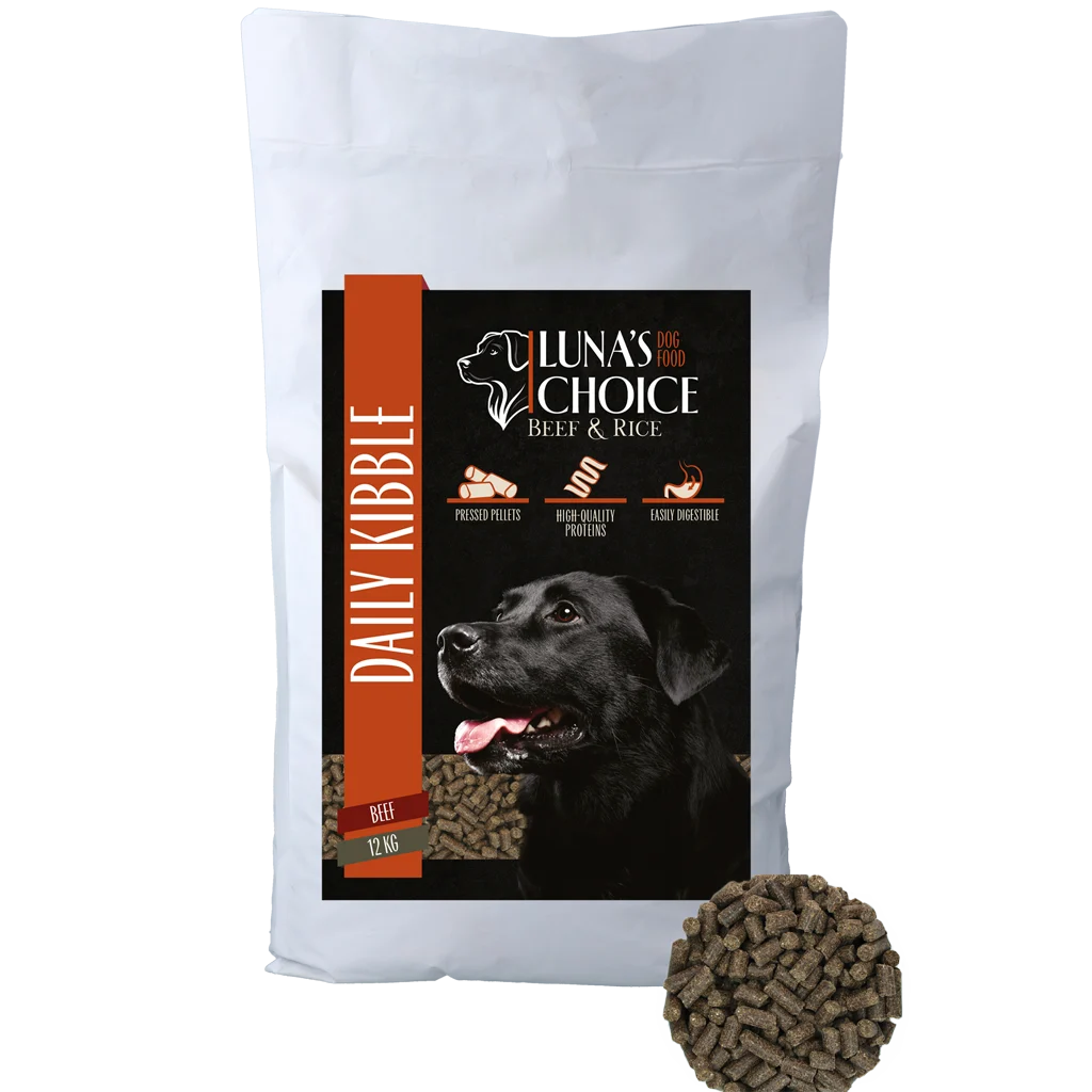 Hrană presată pentru câini cu vită și orez, 12 kg – Luna's Choice Adult Rund/Rijst - imagine 1
